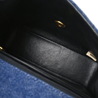Chanel 1989-1991 Blue Denim Mini Classic Square Flap Shoulder Bag 17