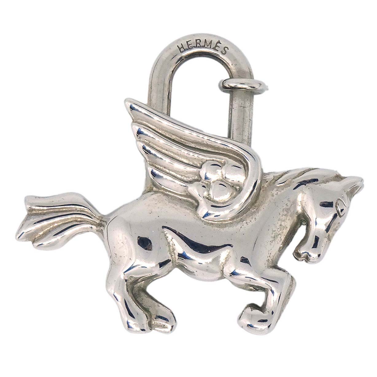 Hermes 1993 Le Cheval Pegasus Cadena Silver Small Good
