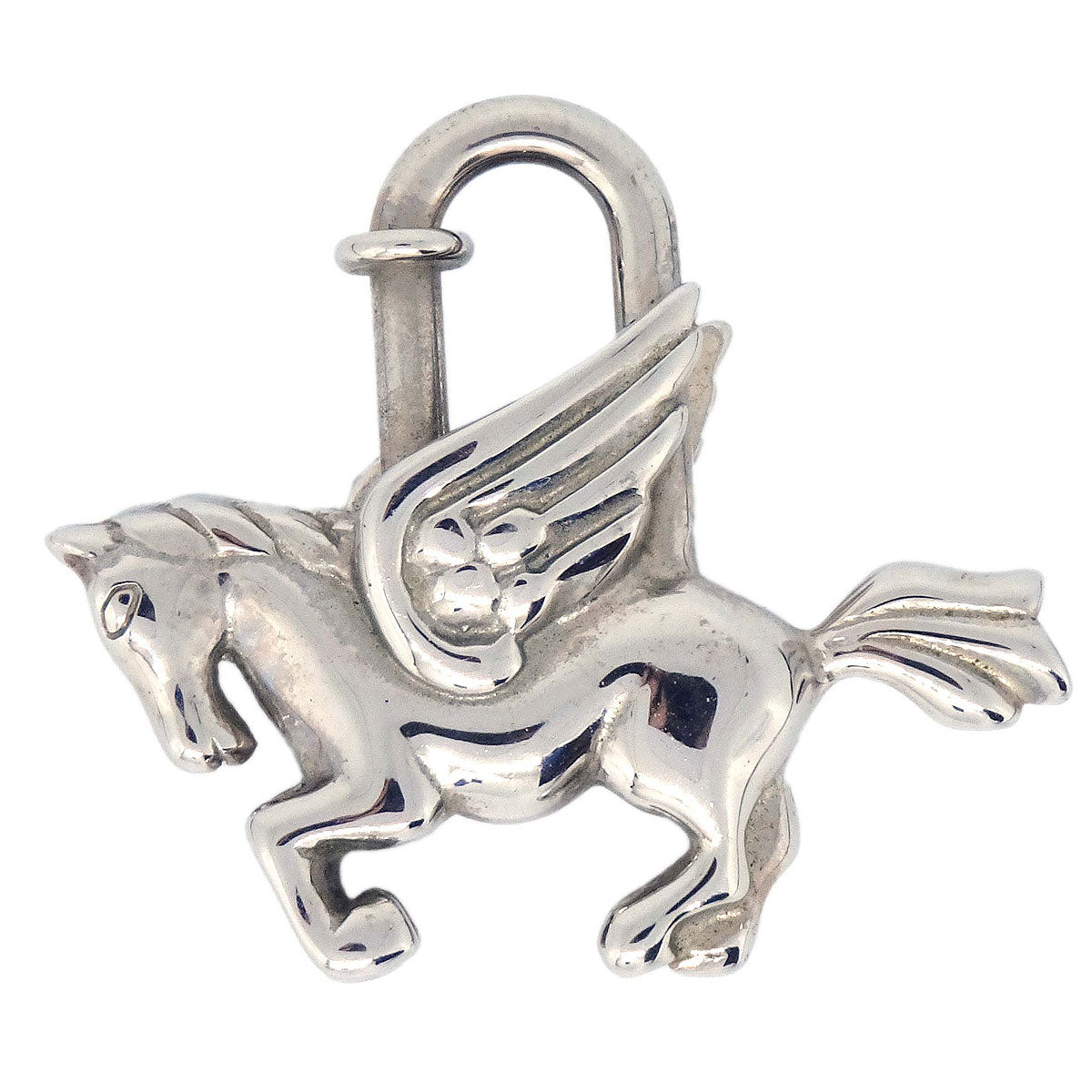 Hermes 1993 Le Cheval Pegasus Cadena Silver Small Good