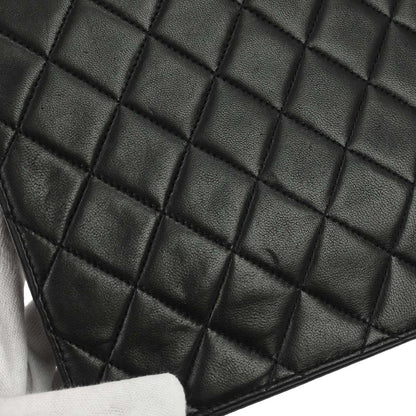 Chanel 1996-1997 Black Lambskin Pushlock Small Half Flap Shoulder Bag