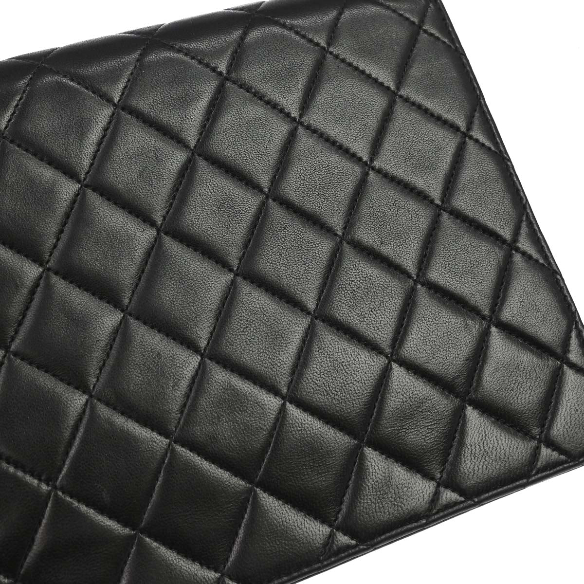 Chanel 1996-1997 Black Lambskin Pushlock Small Half Flap Shoulder Bag