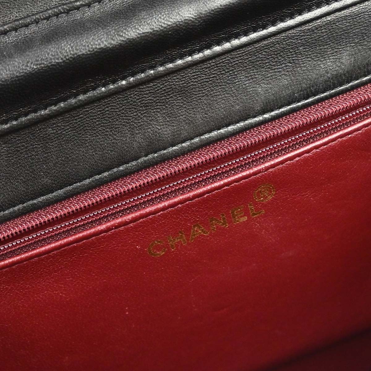 Chanel 1996-1997 Black Lambskin Pushlock Small Half Flap Shoulder Bag