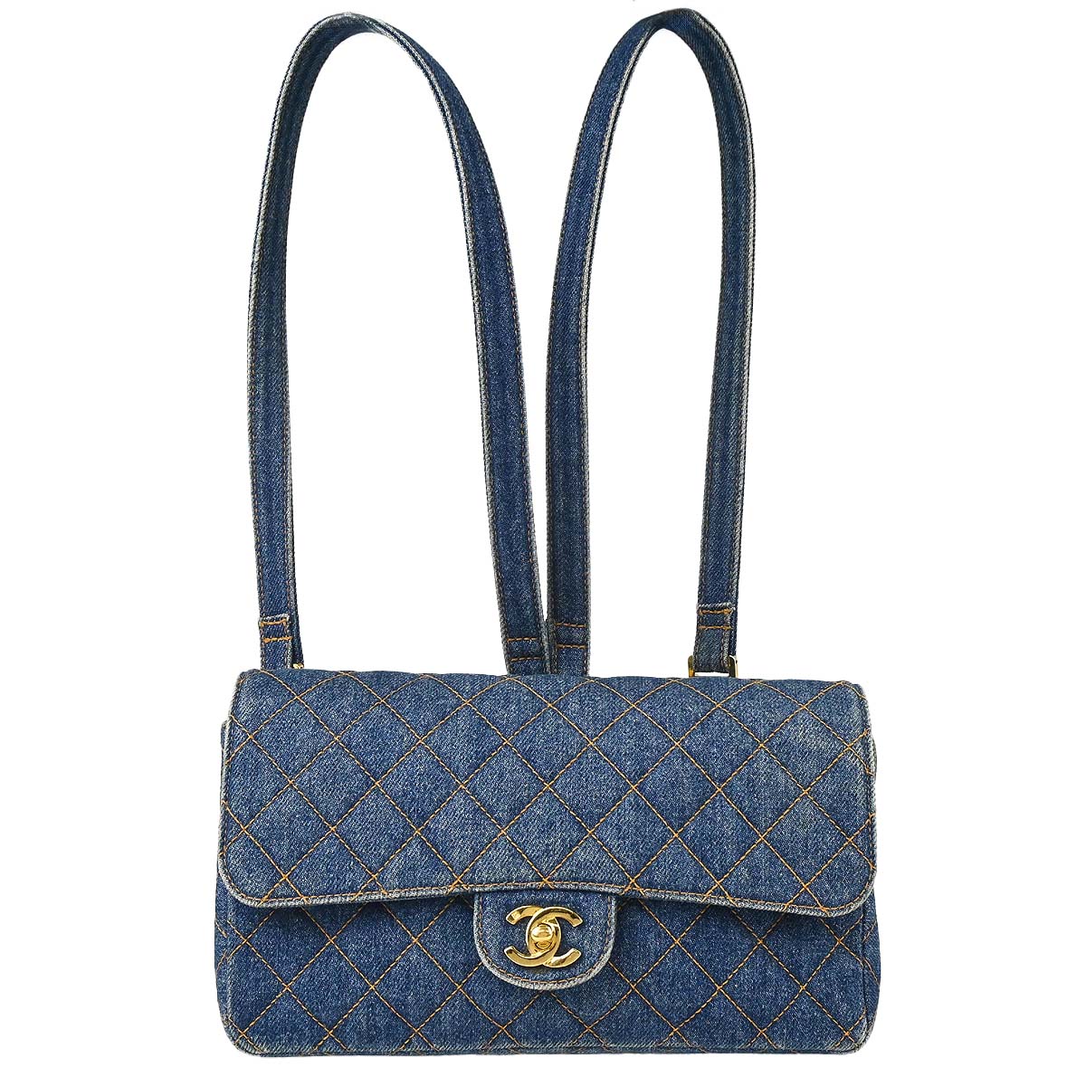 Chanel 1996-1997 Blue Denim Classic Flap Backpack