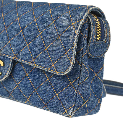 Chanel 1996-1997 Blue Denim Classic Flap Backpack