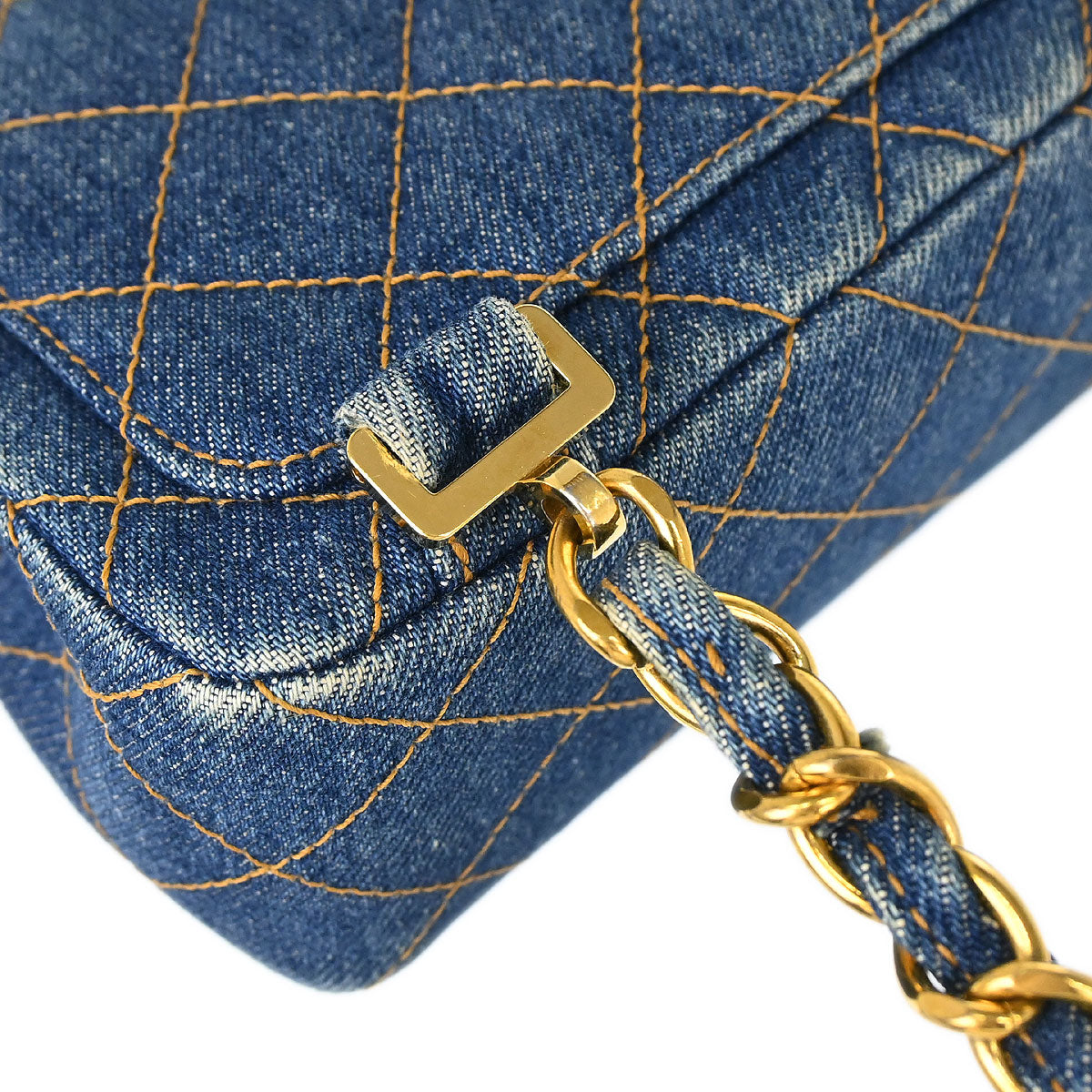 Chanel 1996-1997 Blue Denim Classic Flap Backpack