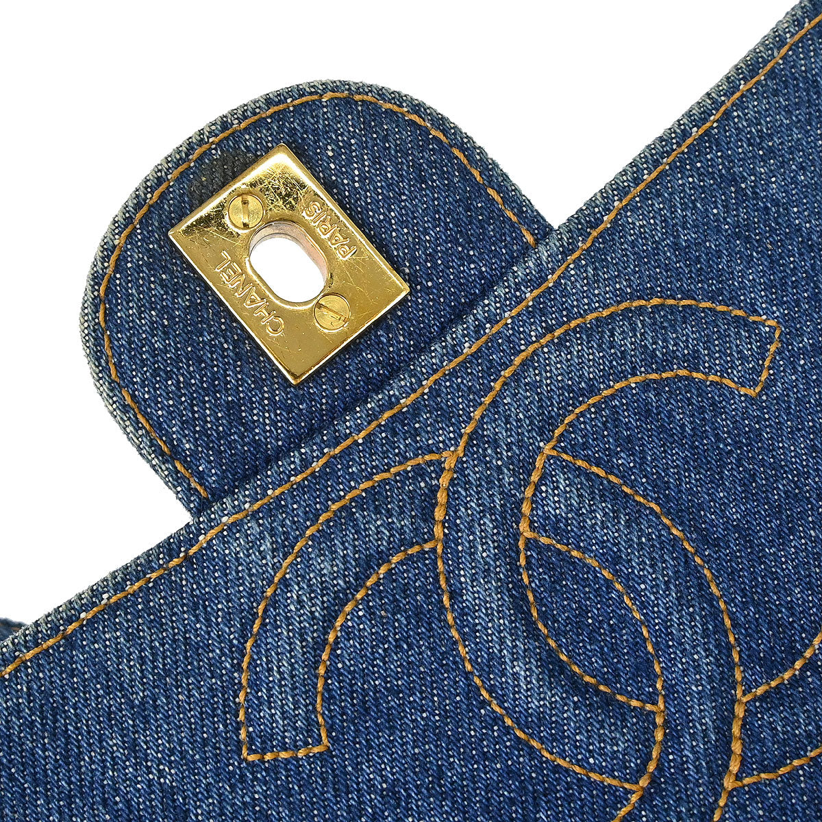 Chanel 1996-1997 Blue Denim Classic Flap Backpack