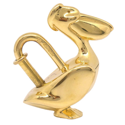 Hermes Pelican Motif 1992 Limited Cadena Padlock Gold Bag Charm