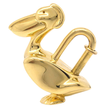 Hermes Pelican Motif 1992 Limited Cadena Padlock Gold Bag Charm