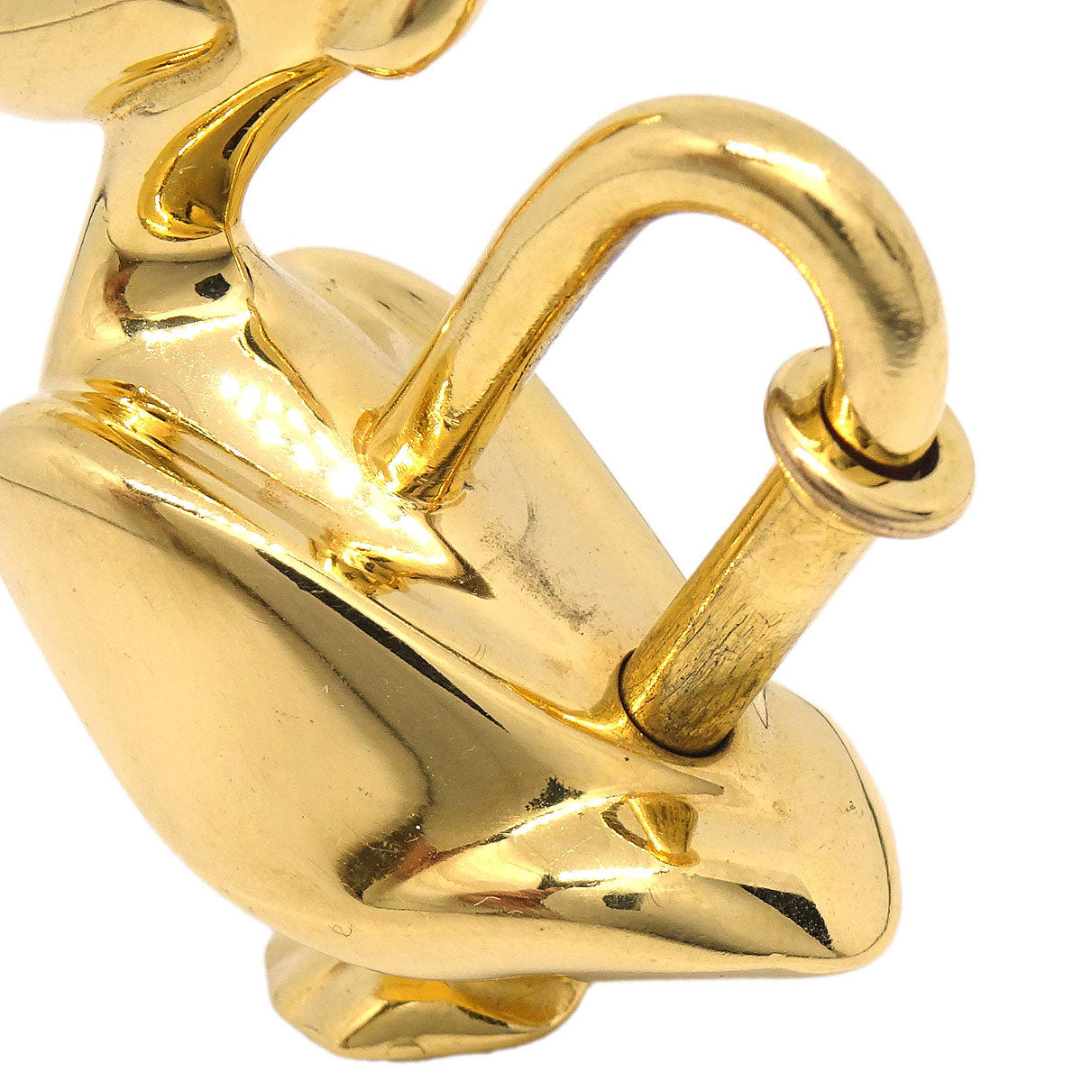 Hermes Pelican Motif 1992 Limited Cadena Padlock Gold Bag Charm