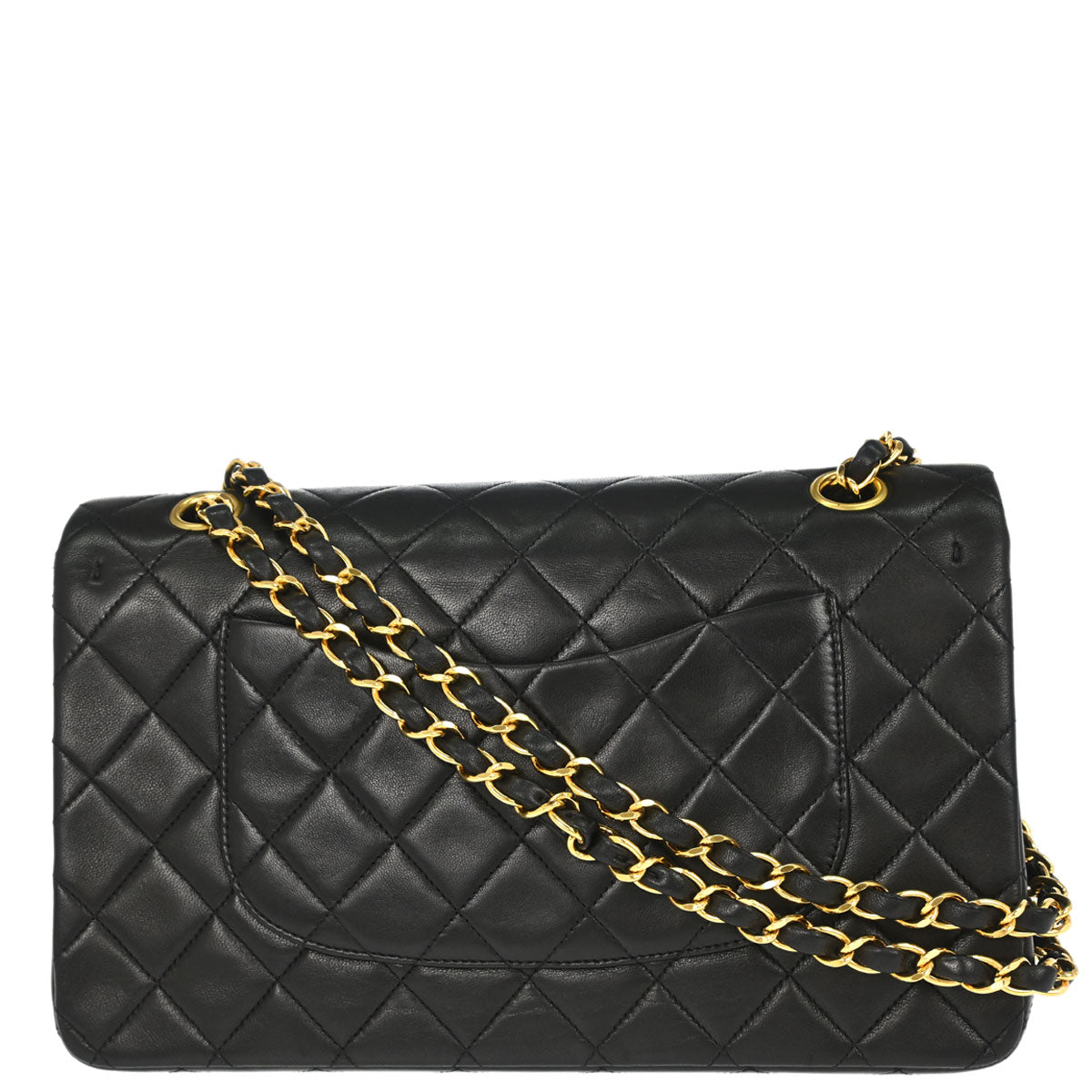 Chanel 1996-1997 Black Lambskin Medium Classic Double Flap Shoulder Bag