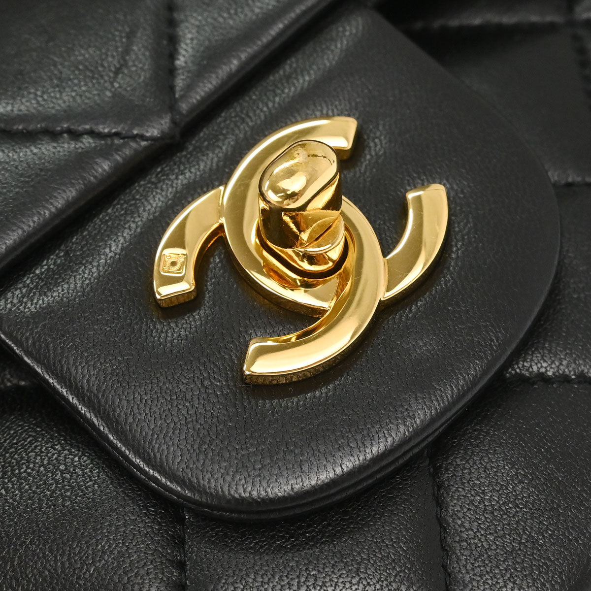 Chanel 1996-1997 Black Lambskin Medium Classic Double Flap Shoulder Bag