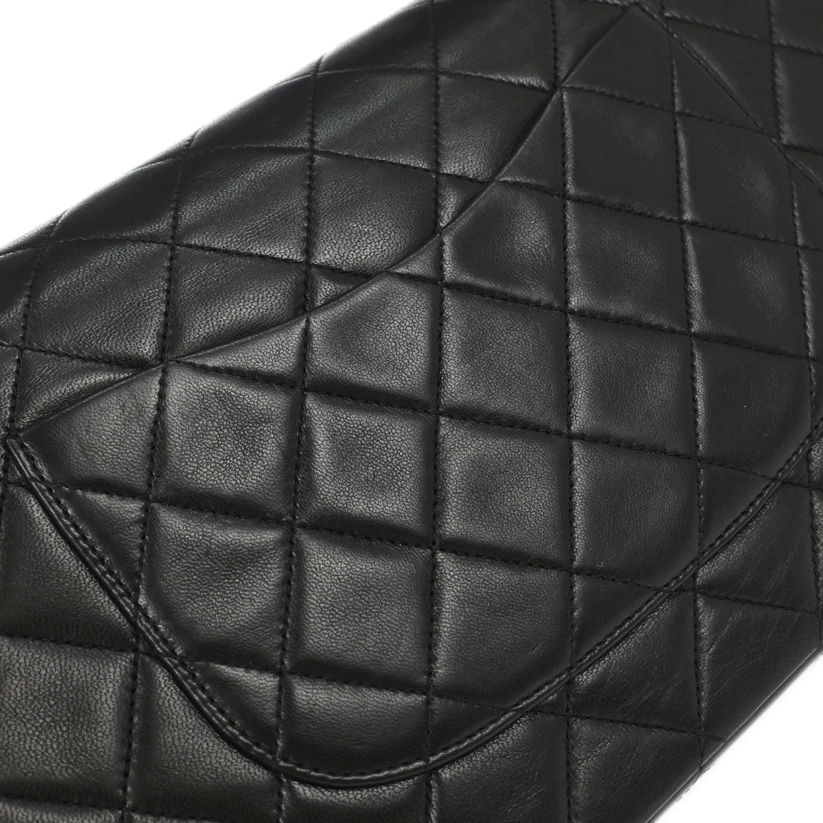 Chanel 1996-1997 Black Lambskin Medium Classic Double Flap Shoulder Bag