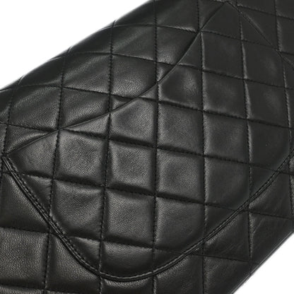Chanel 1996-1997 Black Lambskin Medium Classic Double Flap Shoulder Bag