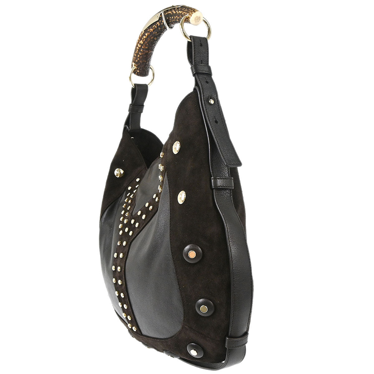Yves Saint Laurent Brown Leather Suede Mombasa Handbag