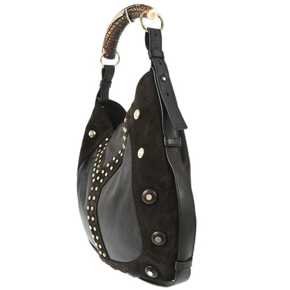 Yves Saint Laurent Brown Leather Suede Mombasa Handbag