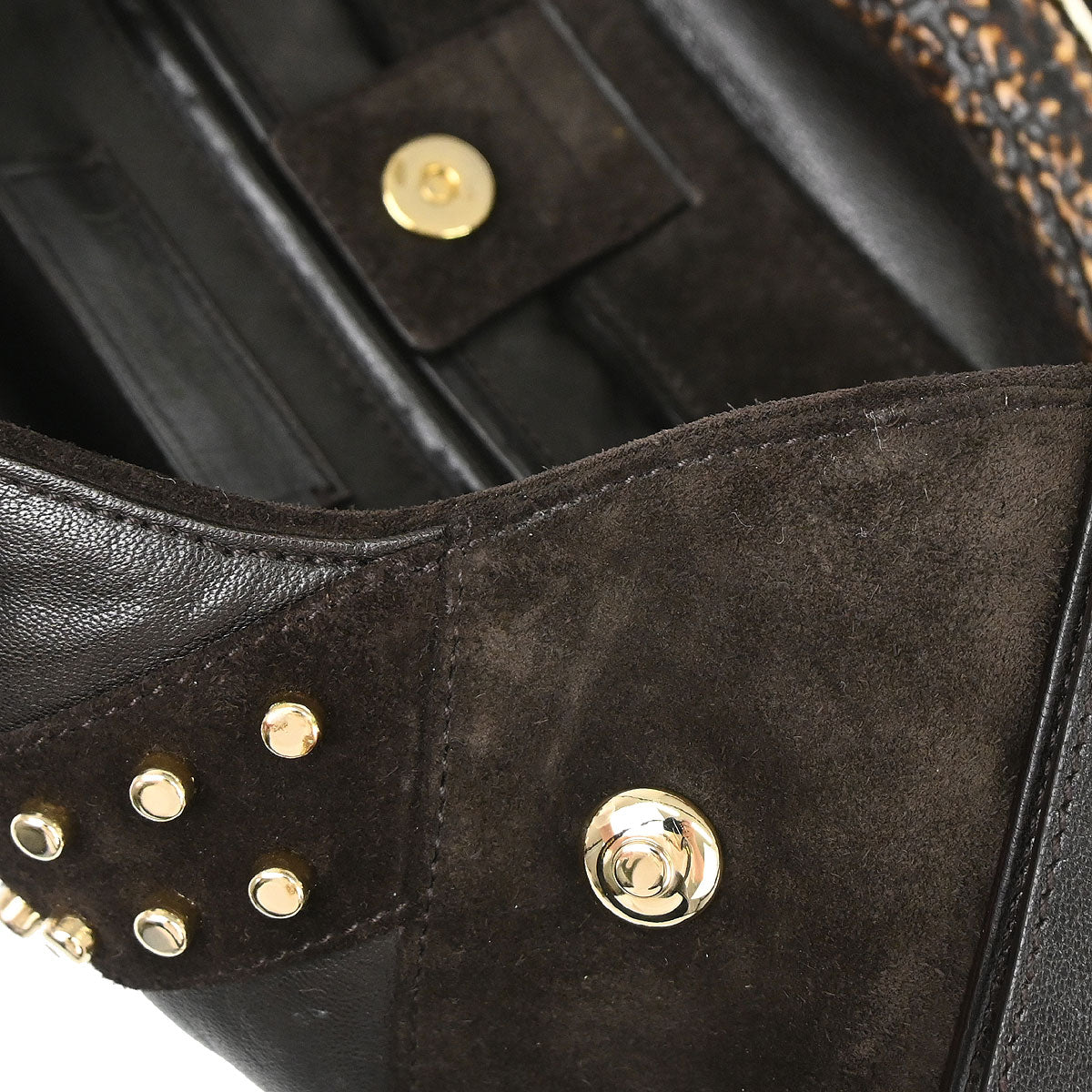 Yves Saint Laurent Brown Leather Suede Mombasa Handbag