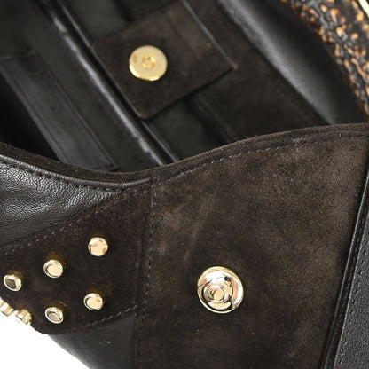 Yves Saint Laurent Brown Leather Suede Mombasa Handbag