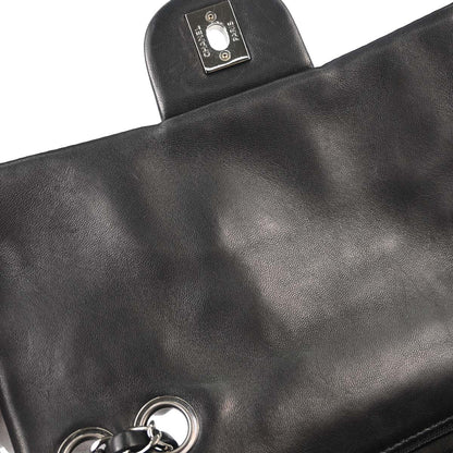 Chanel Black Tweed Lambskin Patchwork Stitch Shoulder Bag