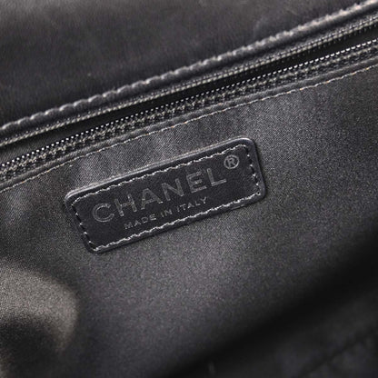 Chanel Black Tweed Lambskin Patchwork Stitch Shoulder Bag