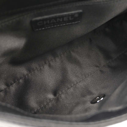 Chanel Black Tweed Lambskin Patchwork Stitch Shoulder Bag