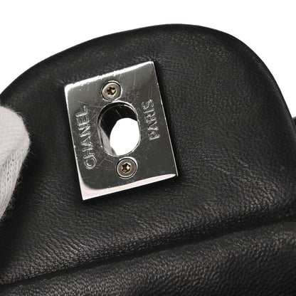 Chanel Black Tweed Lambskin Patchwork Stitch Shoulder Bag