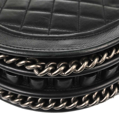 Chanel 2014 Black Calfskin Pony Hair Paris-Dallas Saddle Shoulder Bag
