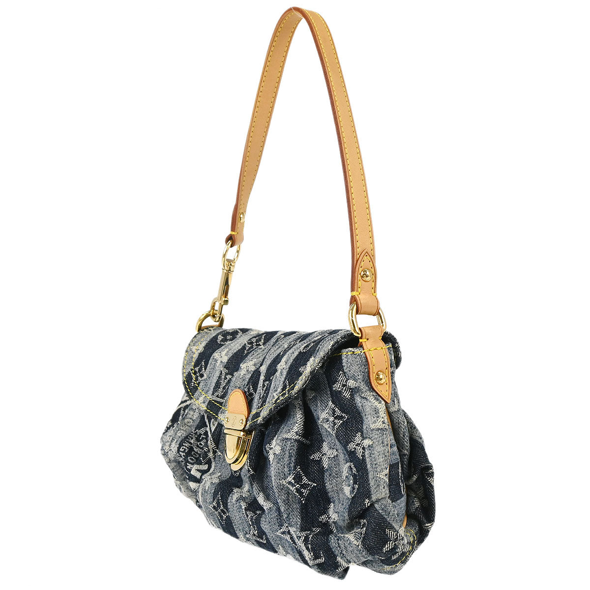 Louis Vuitton Blue Monogram Denim Mini Pleaty Raye Handbag M95333