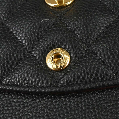 Chanel 2019 Black Caviar Skin Small Classic Double Flap Shoulder Bag