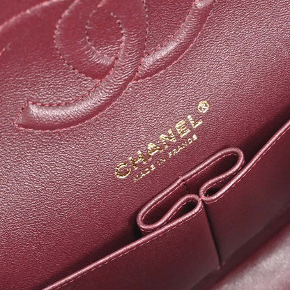 Chanel 2018-2019 Black Lambskin Medium Classic Double Flap Shoulder Bag