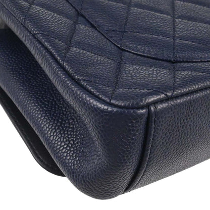 Chanel Navy Caviar Skin Filigree Flap Bag Shoulder Bag