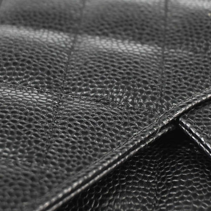 Chanel 2016-2017 Black Caviar Skin Jumbo Classic Double Flap Shoulder Bag