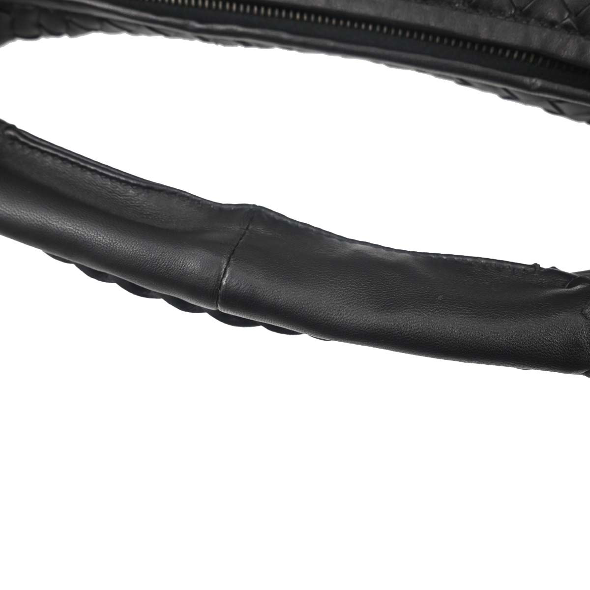 Bottega Veneta Black Lambskin Intrecciato Hobo Handbag