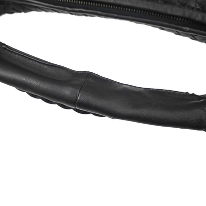 Bottega Veneta Black Lambskin Intrecciato Hobo Handbag