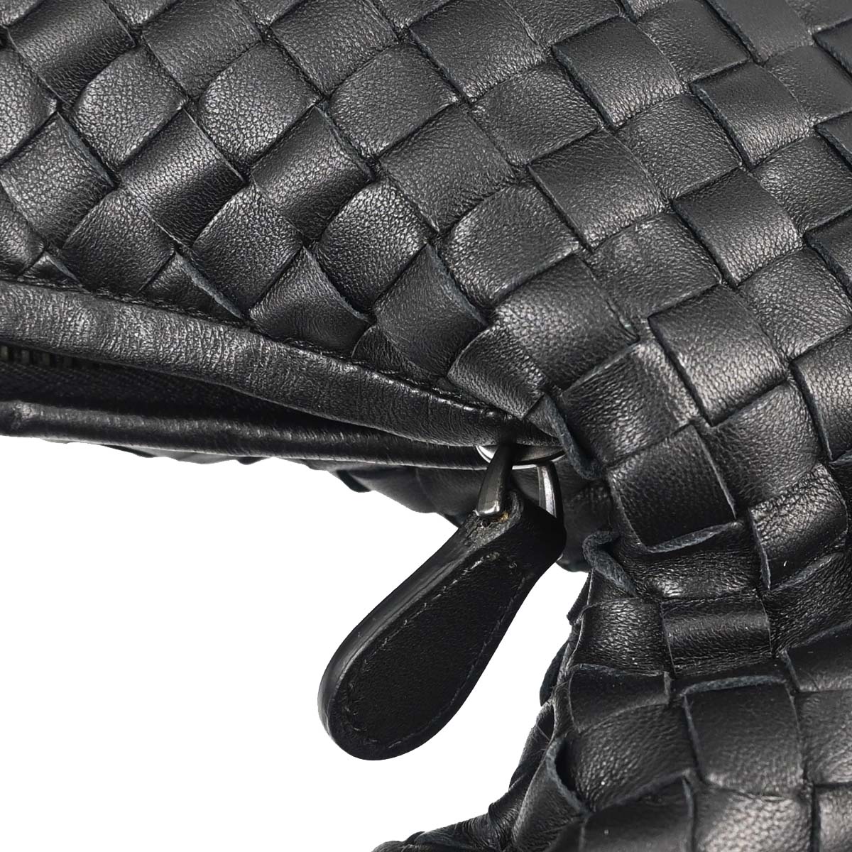 Bottega Veneta Black Lambskin Intrecciato Hobo Handbag