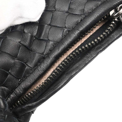 Bottega Veneta Black Lambskin Intrecciato Hobo Handbag