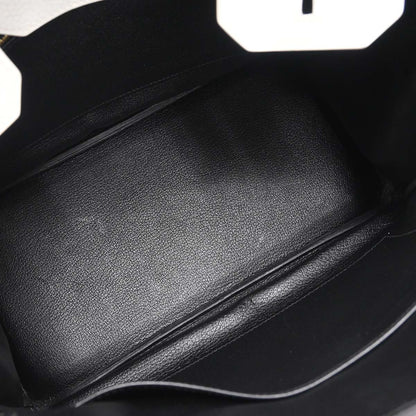 Hermes 2017 White Black Togo Birkin 30 Handbag