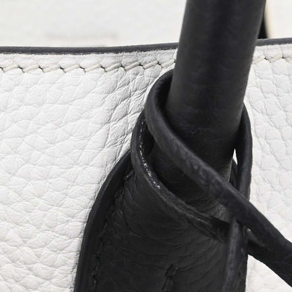 Hermes 2017 White Black Togo Birkin 30 Handbag