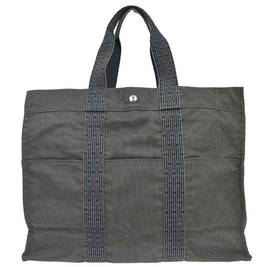Hermes Gray Canvas Herline Tote GM Handbag