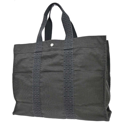 Hermes Gray Canvas Herline Tote GM Handbag