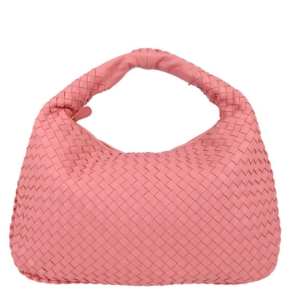 Bottega Veneta Pink Lambskin Intrecciato Hobo Handbag