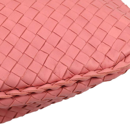 Bottega Veneta Pink Lambskin Intrecciato Hobo Handbag