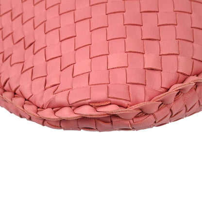 Bottega Veneta Pink Lambskin Intrecciato Hobo Handbag