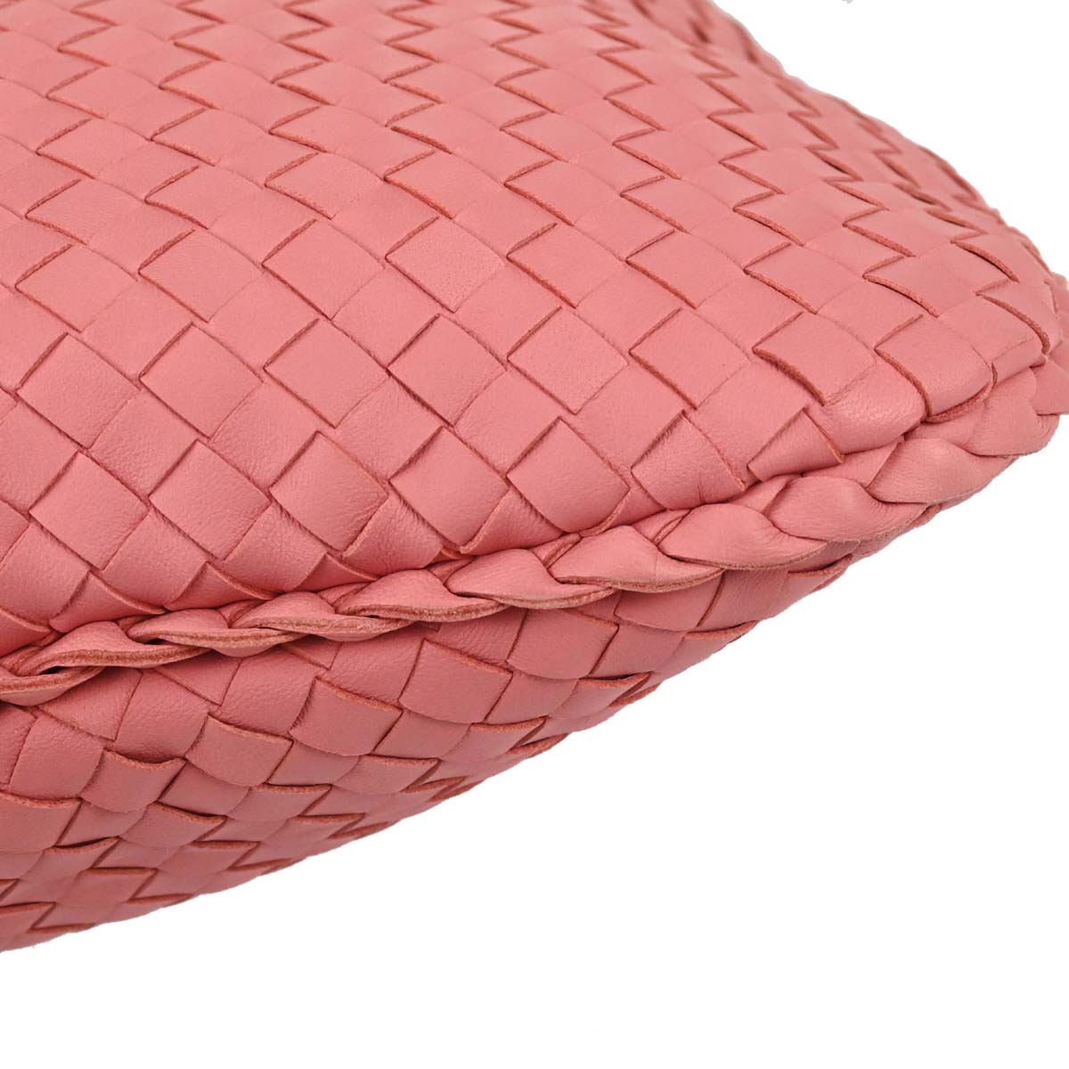 Bottega Veneta Pink Lambskin Intrecciato Hobo Handbag