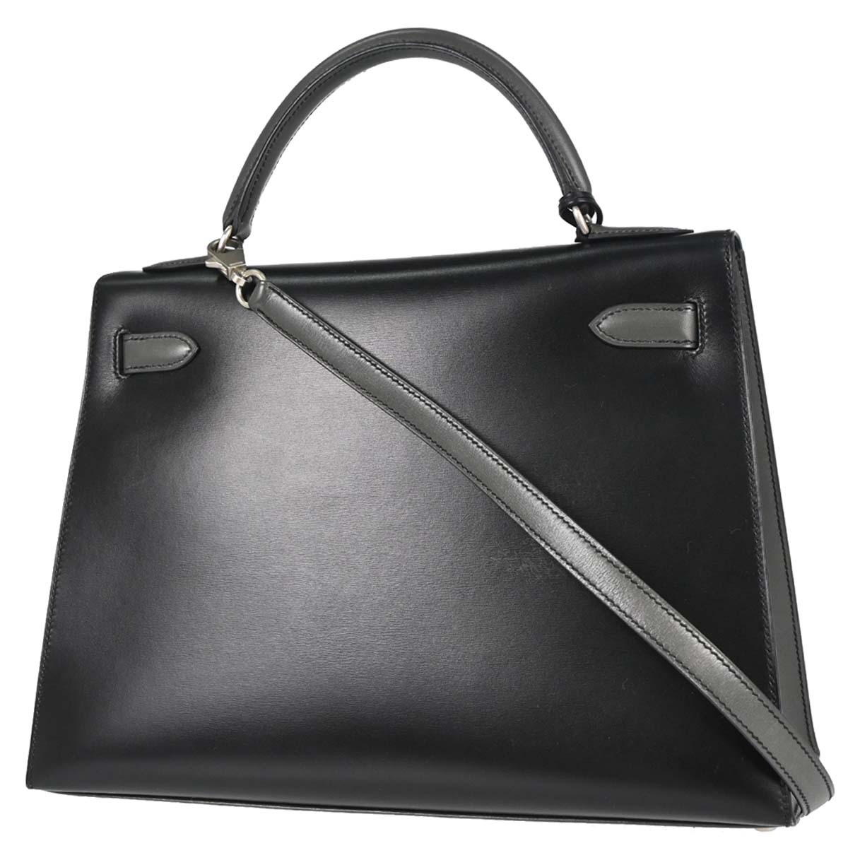 Hermes Tricolor Box Calf Kelly 32 Sellier 2way Shoulder Handbag