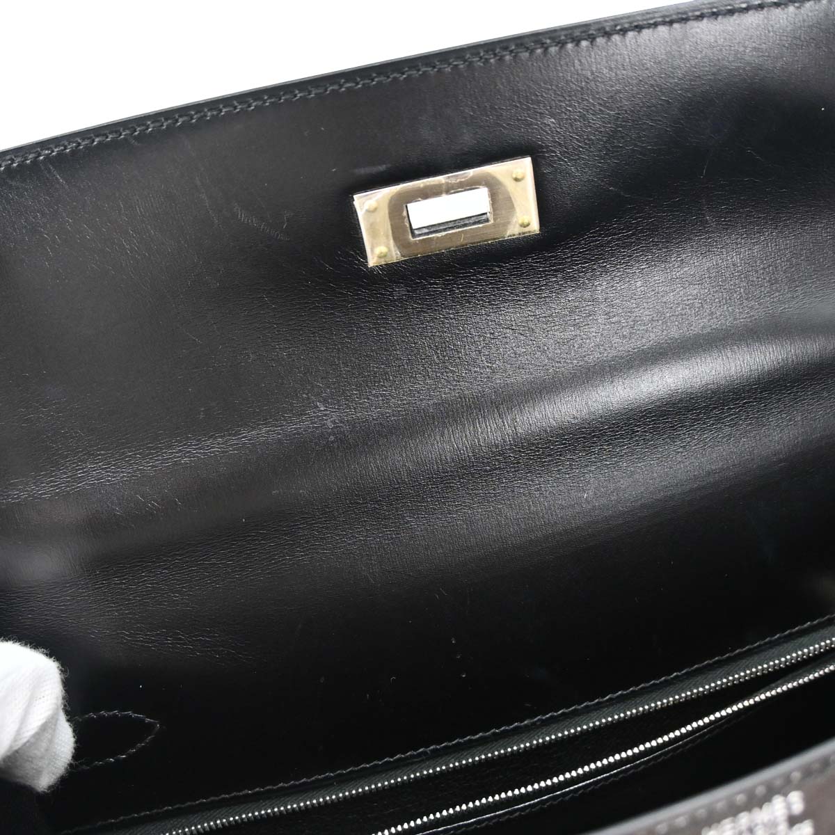 Hermes Tricolor Box Calf Kelly 32 Sellier 2way Shoulder Handbag