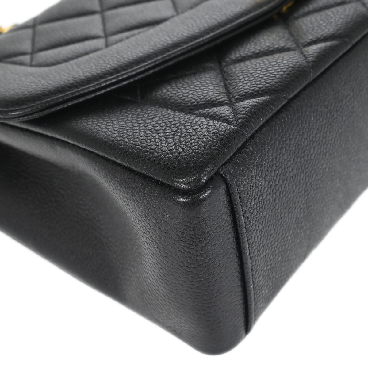 Chanel 1996-1997 Black Caviar Skin Medium Diana Shoulder Bag