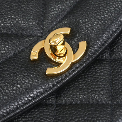 Chanel 1996-1997 Black Caviar Skin Medium Diana Shoulder Bag