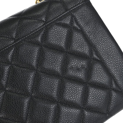 Chanel 1996-1997 Black Caviar Skin Medium Diana Shoulder Bag