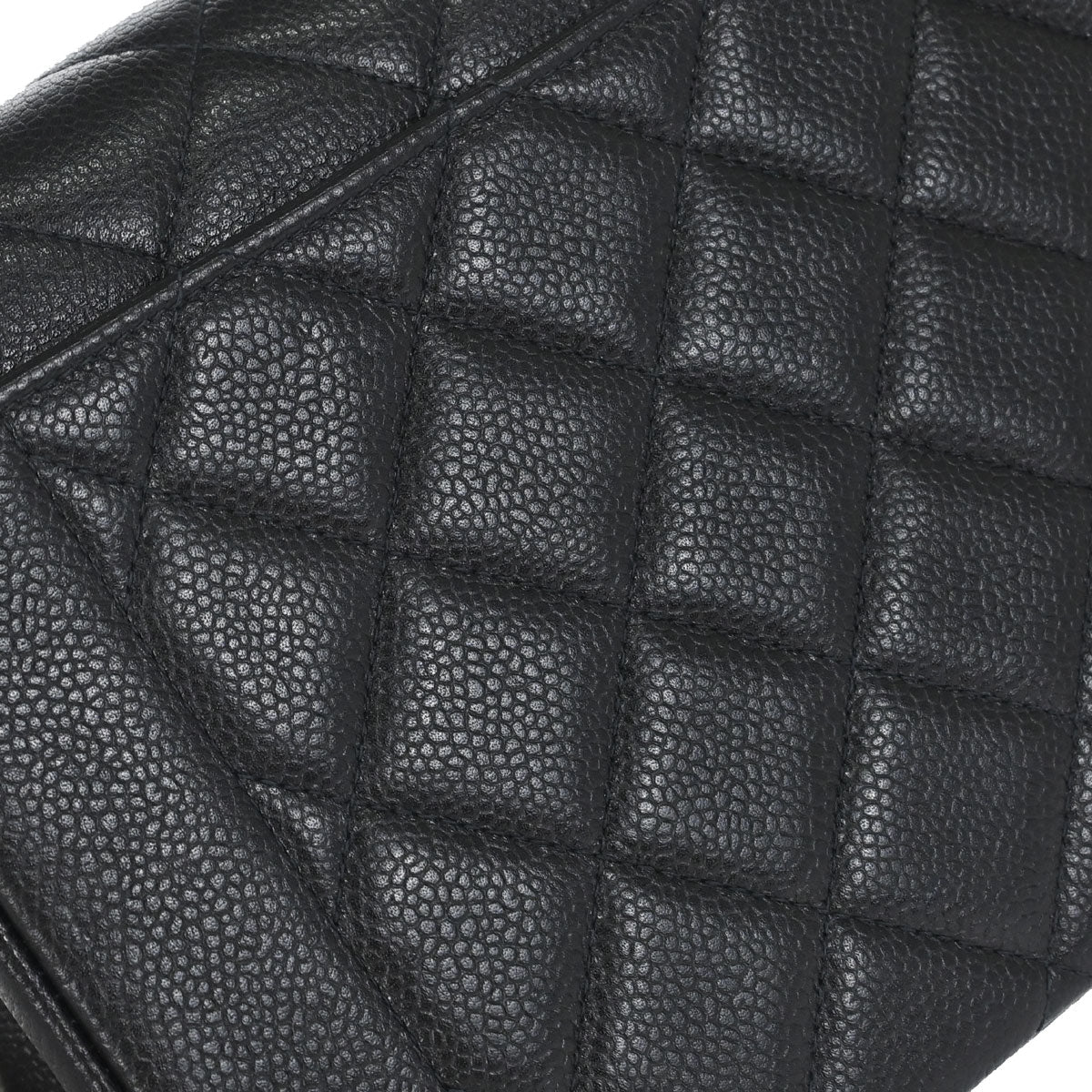 Chanel 1996-1997 Black Caviar Skin Medium Diana Shoulder Bag