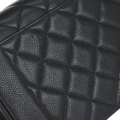Chanel 1996-1997 Black Caviar Skin Medium Diana Shoulder Bag